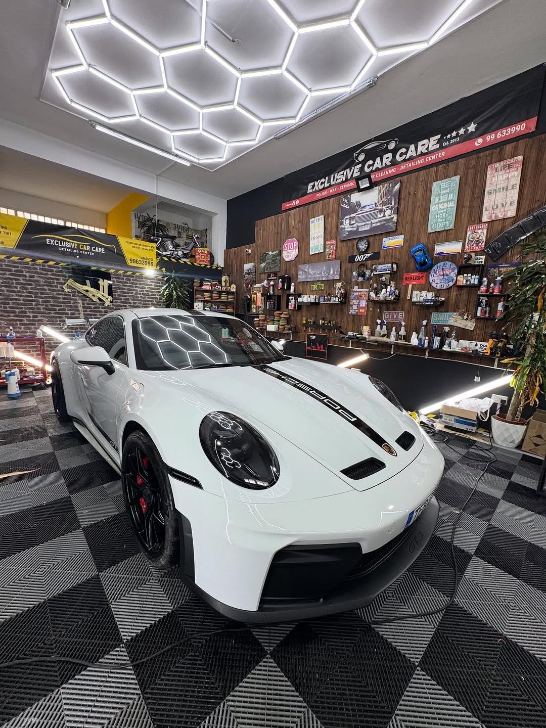 White Porsche 911 GT3 with PPF in Limassol